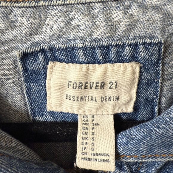 Forever 21 Women's Cropped Essential Denim Jacket S - Picture 5 of 7